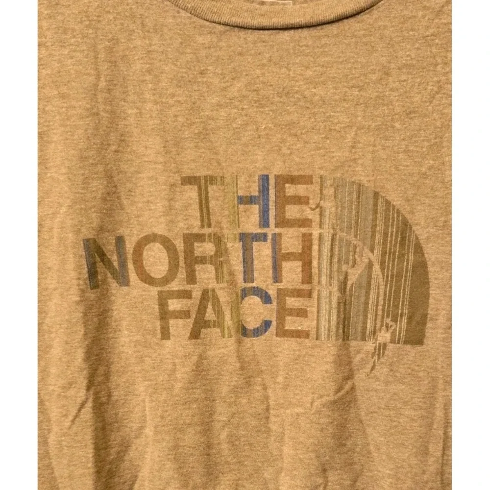 The North Face Shirt Men Medium Brown Mountains Short Sleeve Crew Neck Polyester